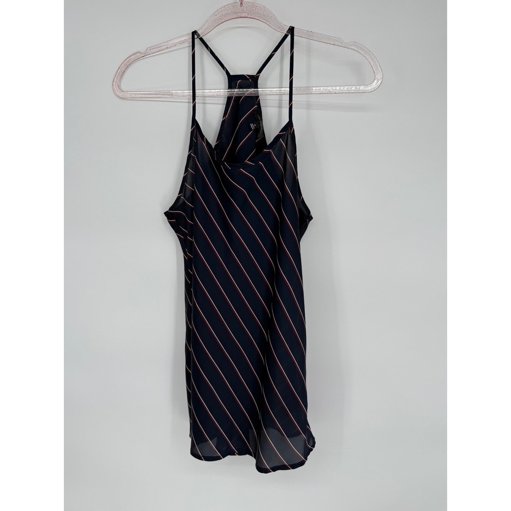The Limited Striped Cami Tank Top Navy Blue Red White Sleeveless Sz M Blouse